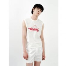 Travel sleeveless shirt(WHITE)