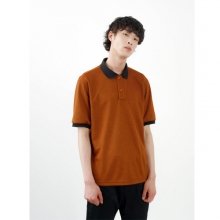 Stripe half-sleeve shirt(ORANGE)