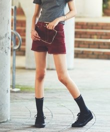 monts097 high-waist cutting shorts(burgundy)