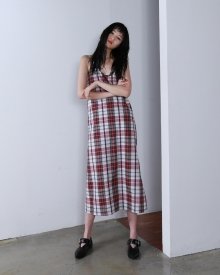 tartan check white dress