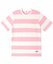 WIDE COTTON TEE (PINK/IVORY)