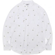 M#0969 palmtree embroidery shirt (white)