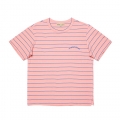 [HONG KONG EDITION]PREPPY LOGO STRIPE 1/2 TS INDI PINK