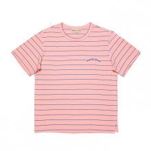 [HONG KONG EDITION]PREPPY LOGO STRIPE 1/2 TS INDI PINK