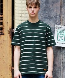 STRIPE BORDER TEE (DARK GREEN)