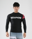 메가폰(MEGAPHONE) 남성 래쉬가드 Basic Logo - Black/Red