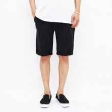 Rollup stripe pants- BLACK