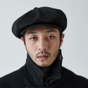 밀리어네어햇(MILLIONAIRE HATS) Rugged fabric newsboy cap [BLACK]