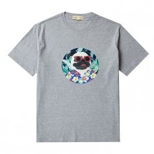 [LIMITED EDITION]FLOWER DOG PRINT 1/2 TS GRAY