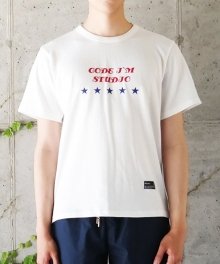 STUDIO LOGO HALF TEE WHITE