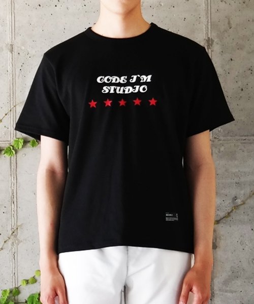 코드아이엠(codeim) 스튜디오 로고 프린팅 후라이프 반팔티 블랙