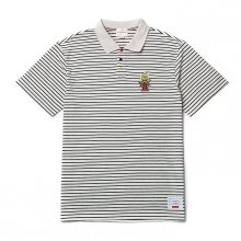 [스폰지밥]B.C X S.B STRIPE COLLAR 1/2 TS IVORY