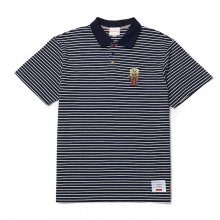 [스폰지밥]B.C X S.B STRIPE COLLAR 1/2 TS NAVY