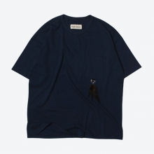 FEATHER OVERSIZE T-SHIRT(NAVY)