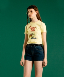 Cake crop half t shirts(Yellow)