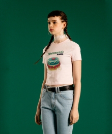 Cake crop half t shirts(Baby Pink)