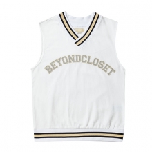 PREPPY LOGO PATCH VEST WHITE/YELLOW