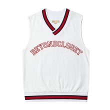 PREPPY LOGO PATCH VEST WHITE/RED