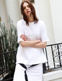 Embroidery Tied T-shirt (white)