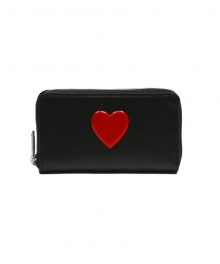 [세이모온도] LEATHER° W ZIP (M) BLACK - RED LOVE