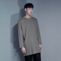 [UNISEX] 스트레이트 롱 레이어드 티셔츠_시멘트그레이