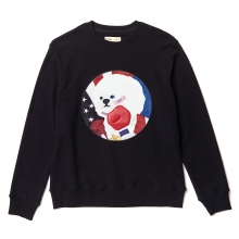 NEW CHAMP DOG PATCH SWEAT SHIRT BLACK