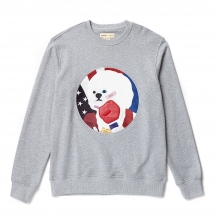 NEW CHAMP DOG PATCH SWEAT SHIRT GRAY