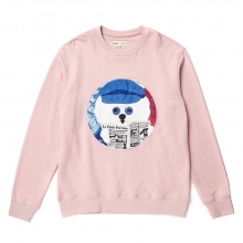 PARISIENSE DOG PATCH SWEAT SHIRT INDI PINK