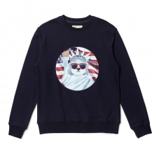 NEWYORK DOG PATCH SWEAT SHIRT NAVY