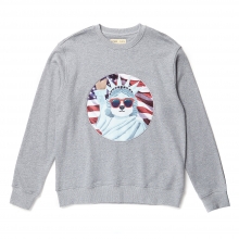 NEWYORK DOG PATCH SWEAT SHIRT GRAY