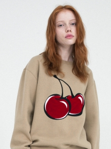 Big cherry sweatshirt beige