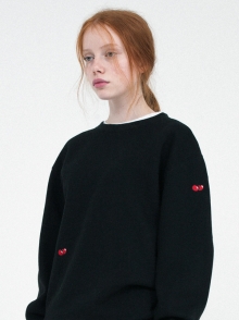 Small cherry sweatshirt black