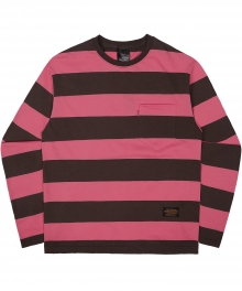 7X7 Border Long Sleeve - Pink / Brown