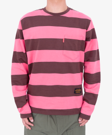 7X7 Border Long Sleeve - Pink / Brown