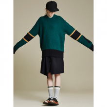 NUMBERING KNIT SWEATER GREEN