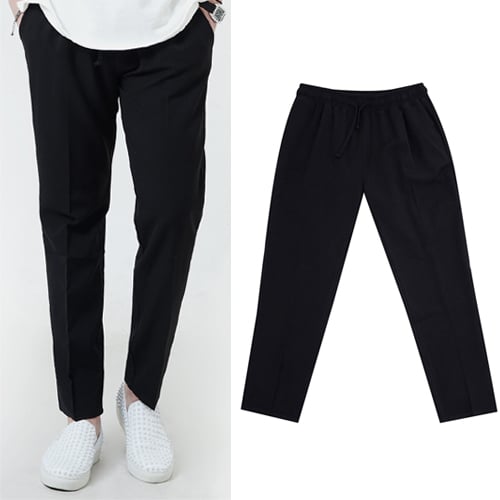 Relaxed Banding Slacks Black