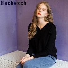 Loose V Neck Knit_Black