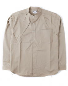 BAND COLLAR PULL OVER SHIRTS [BEIGE]