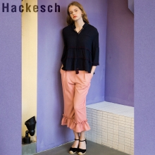 H Ruffle Crop Pants_Salmon Pink