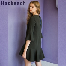 Ruffle Back String Dress_Khaki