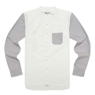 드라이프(DRIFE) BAND COLLAR SHIRTS-ECRU/GREY