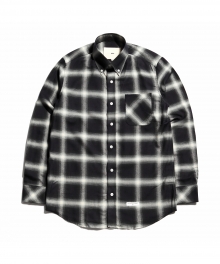 Ombre Check Stand Collar Shirt
