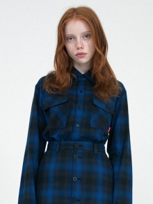 Plaid check shirt blue