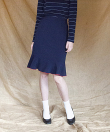 frill skirt_navy