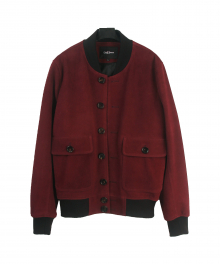 Suede bomber jacket (burgundy)