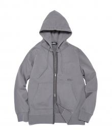 WASHED ZIP-UP HOODIE gray