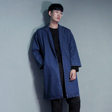 [UNISEX] 오버사이즈 중청 데님 코트