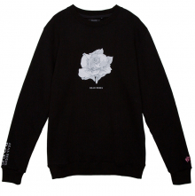 HAND DRAWN ROSE CREWNECK SWEATSHIRT BLACK