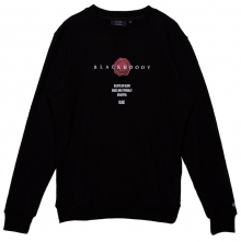 STAMP ROSE CREWNECK SWEATSHIRT BLACK