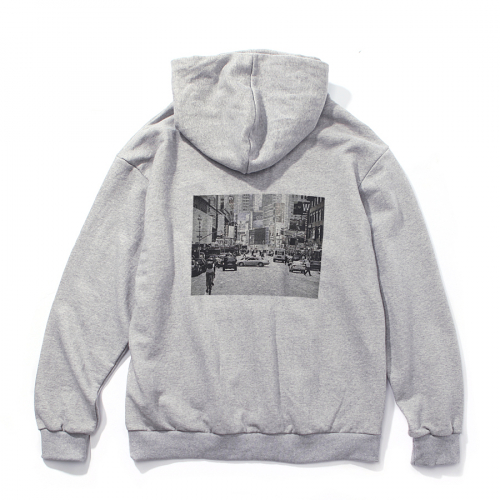 언로우(UNLOW) Back Printing Hood Gray - 10,000 | 무신사 스토어